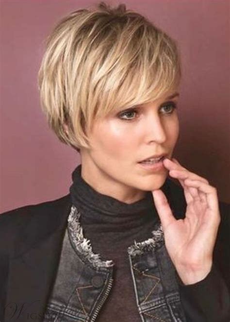 Women S Short Pixie Cut Hairstyle Straight Synthetic Hair Wigs Lace