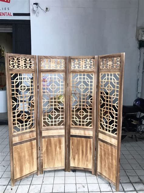 Panel Partition Wooden Chinese Brown Rental Your Diy Project Rental