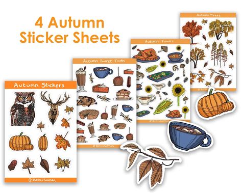 Autumn Sticker Bundle Planner Stickers Pumpkin Spice Notebook