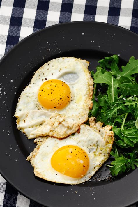Butter per egg to the skillet. Fried Eggs - Diet Doctor