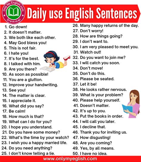 1000 english sentences used in daily life