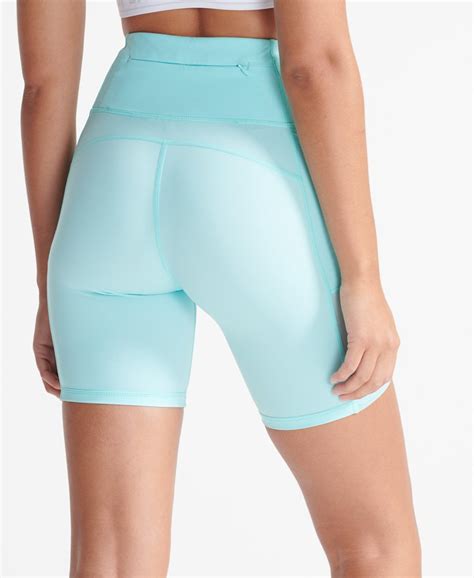 Womens Cooling Tight Shorts In Aqua Blue Superdry