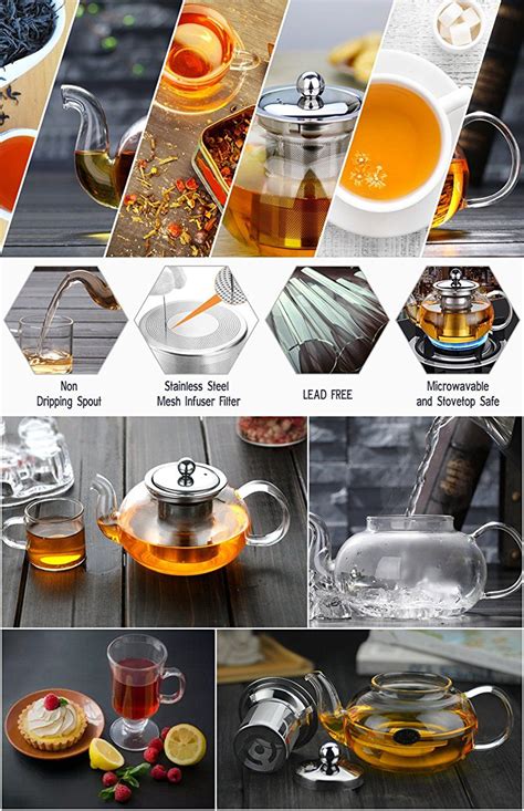 Hiware Good Glass Teapot With Stainless Steel Infuser