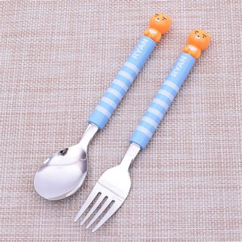Kakao Friends Tong Tong Chubby Mascot Stainless Steel Spoon Fork Kids