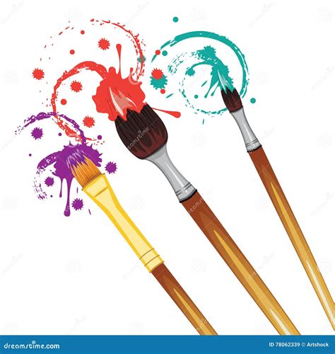 Artist Brushes With Paint Stock Vector Illustration Of Artist 78062339
