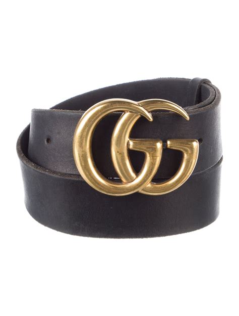 Gucci Double G Logo Leather Belt Black Belts Accessories