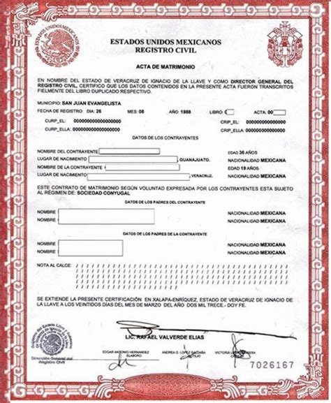 Acta De Matrimonio Civil Para Llenar De Broma Acta De Matrimonio
