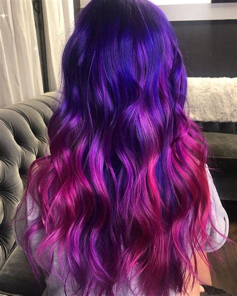 Purple And Pink Ombre Hair💜💖 Cool Hairstyles Hair Styles Pink Ombre