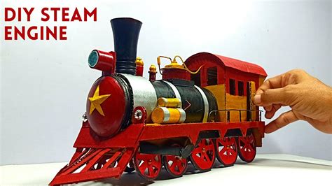How To Make Steam Engine Model Steam Engine Model With Cardboard