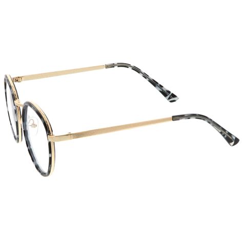 Classic Metal Frame Slim Temple Clear Lens Round Eyeglasses 49mm Sunglass La