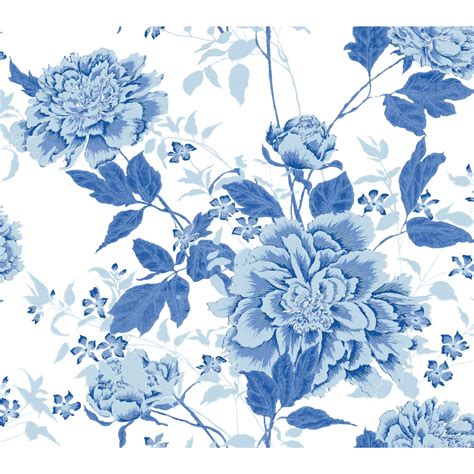Vintage Floral Blue Peel And Stick Wallpaper By Drew Barrymore Flower