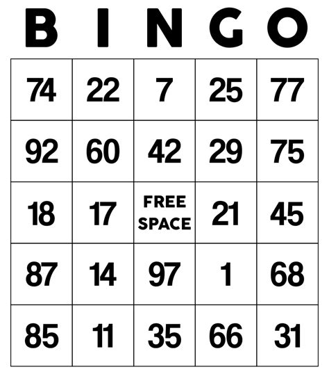 Black And White Bingo Cards Printable Free Printable Bingo Cards Hot