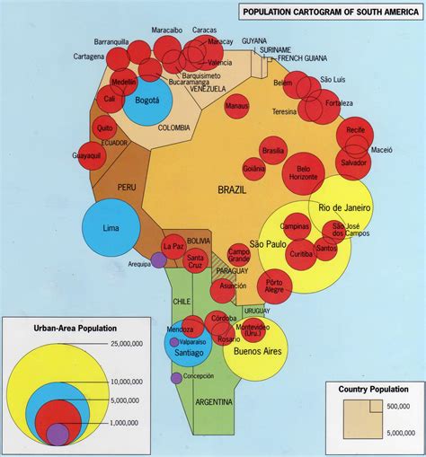 South American Population Map