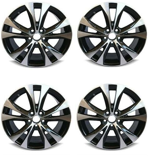 Set 4 18 Black Machined Face Wheel Fits 13 15 Toyota Rav4 18x75 5x45