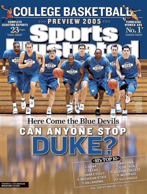 Duke University Basketball Team Sports Illustrated Cover Photograph By