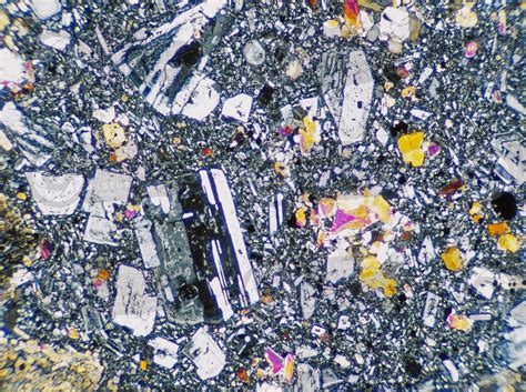 Andesite Indonesia Thin Section In Cross Polarized Light 32x