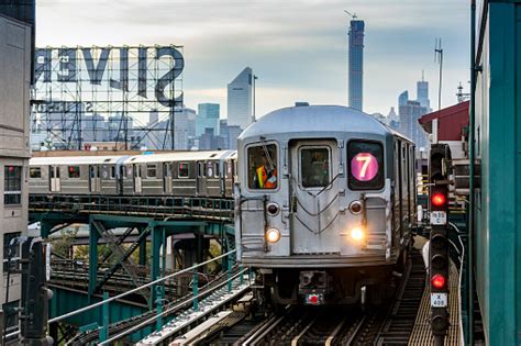 Mta Subway Train On Line 7 In Queens Nyc Stock Photo - Download Image ...
