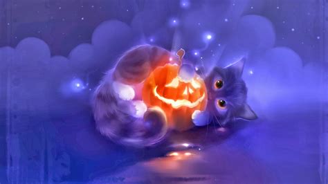 Cute Cat Halloween Wallpaper Wallpapersafari
