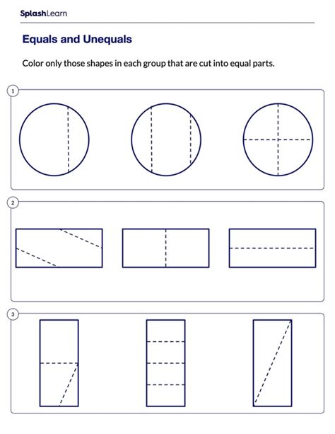 Divide Shapes Into Equal Parts