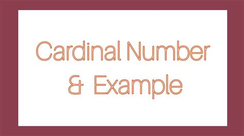 Cardinal Number Definition And Example Youtube