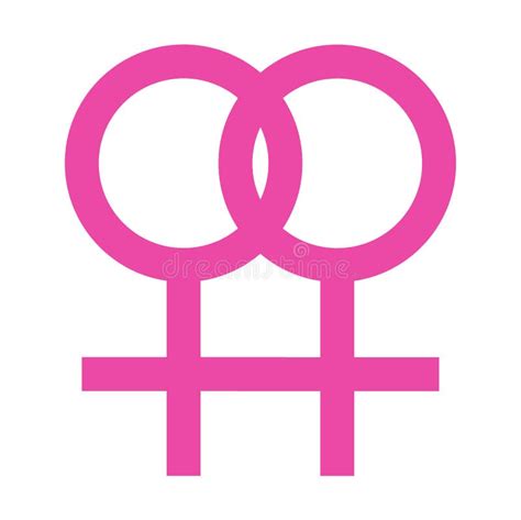 Symbole Lesbien En Couleur Rose Icône Dorientation Sexuelle Lesbienne Signe De Sexe Homosexuel