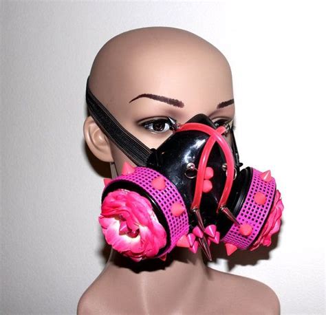 Neon Pink Flower Spikes Gas Mask Respirator Bubblegoth Cosplay Etsy