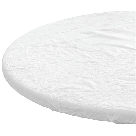 Kwik Covers© Round White Plastic Disposable Table Cover 60 Diameter