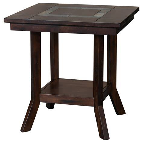 Sunny Designs Santa Fe 2 3175dc2 E End Table With Natural Slate Inlay