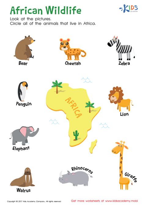 African Animals Pictures For Kids