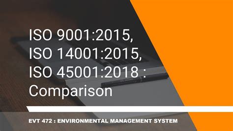 Evt472 Comparison Between Iso 90012015 Iso 140012015 And Iso 45001