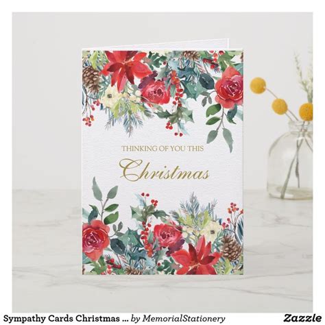 Sympathy Cards Christmas Christmas Florals Zazzle Sympathy Cards Christmas Cards Holiday