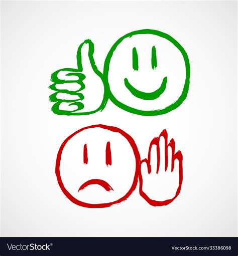 Good Bad Symbols Royalty Free Vector Image Vectorstock