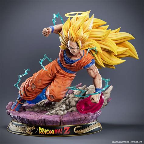 The Dragon Ball Z Statue Is Displayed On A Stand With An Orange Outfit
