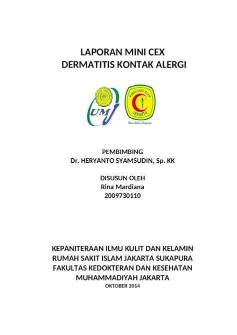 Docx Laporan Dermatitis Kontak Alergi Dokumen Tips