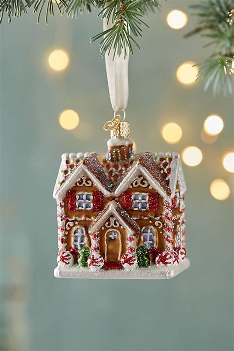 Slide View 1 Gingerbread House Glass Ornament Ornaments Glass