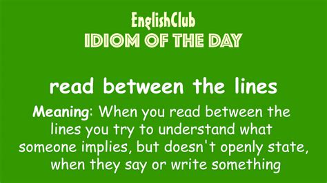 Read Between The Lines Vocabulary Englishclub