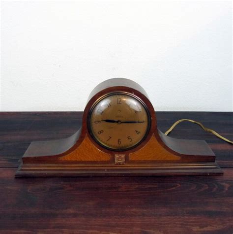 Vintage Telechron Electric Mantle Clock Retro Wood Mantle