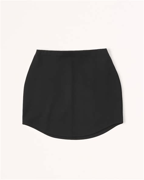 Womens Ponte Curved Hem Mini Skirt Womens Clearance