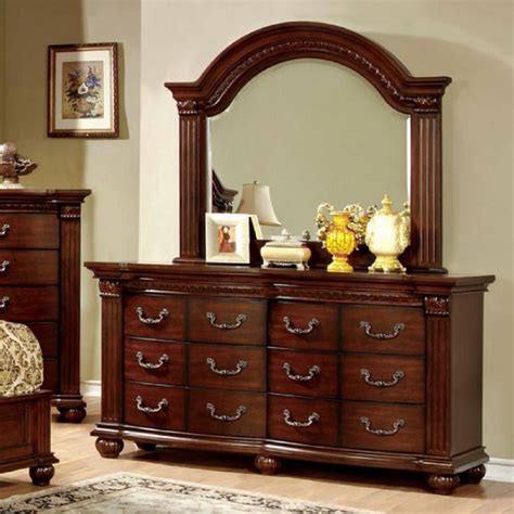 Furniture Of America Grandom 4pc Platform Bedroom Set In Cherry