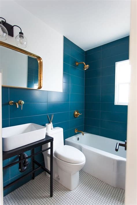 Vintage Blue Tile Bathroom Decorating Ideas Laura And Tims Beautiful