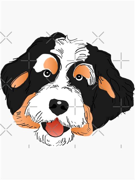 Bernedoodle Sticker By Lachheb Redbubble