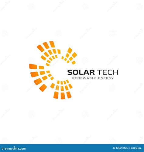 Sun Solar Energy Logo Design Template Solar Tech Logo Design Cartoon