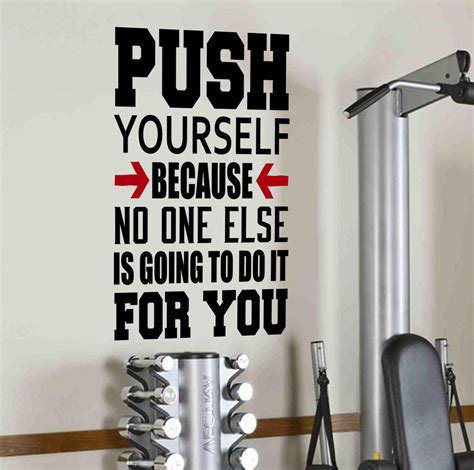 Push Yourself Gym Motivational Wall Decal Quote Fitness