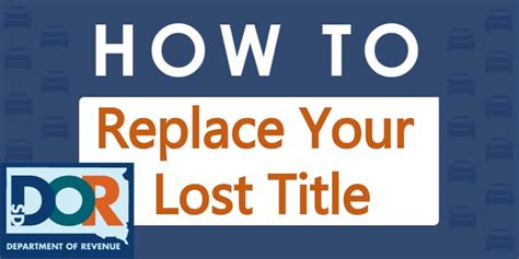 Find Out How To Replace Your Lost Title South Dakota Department Of