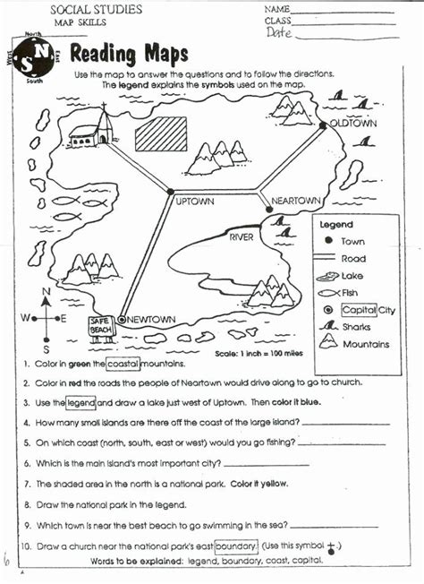 1st Grade Map Worksheets