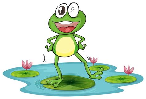 A Frog And A Water 521489 Vector Art At Vecteezy