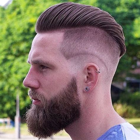 Beards And Fades Undercut With Comb Over And Full Beard Best Fade