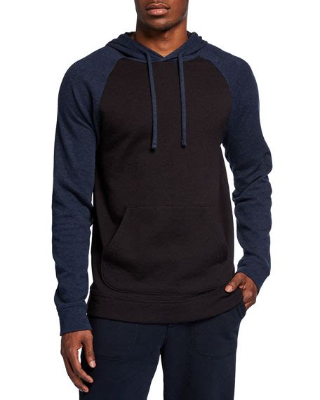 Vince Mens Double Knit Colorblock Pullover Hoodie Neiman Marcus