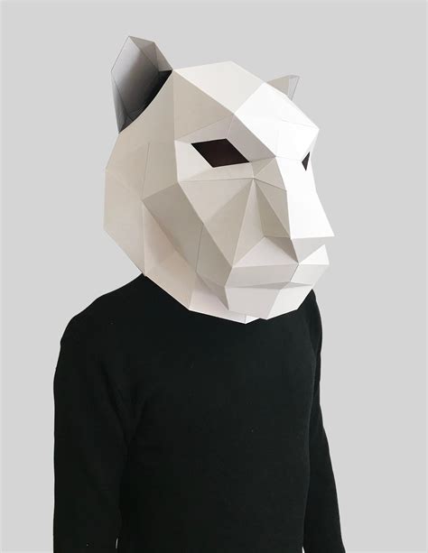 White Tiger Mask Template Paper Mask Papercraft Mask Etsy