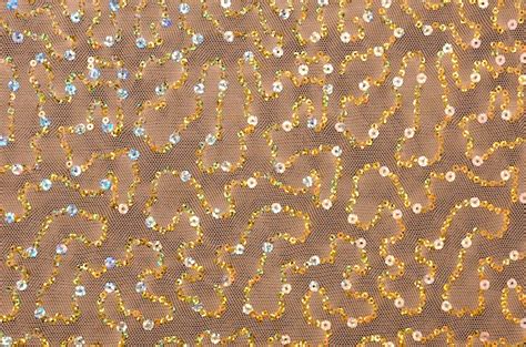 Stretch Sequins Nude Gold Silver Spandex World